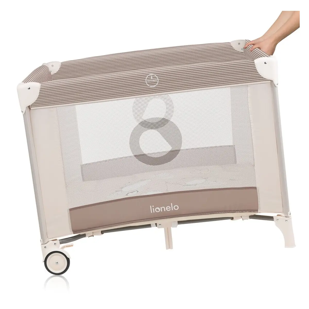 Tarc de joaca copii, Lionelo, Bonnie, Pana la 15 kg, 100 x 100 cm, Beige Sand [5]