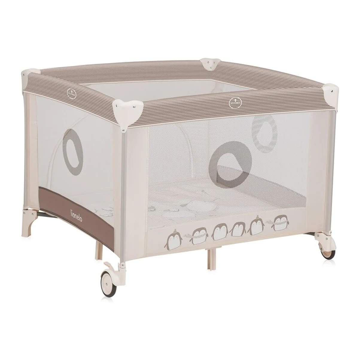 Tarc de joaca copii, Lionelo, Bonnie, Pana la 15 kg, 100 x 100 cm, Beige Sand [6]