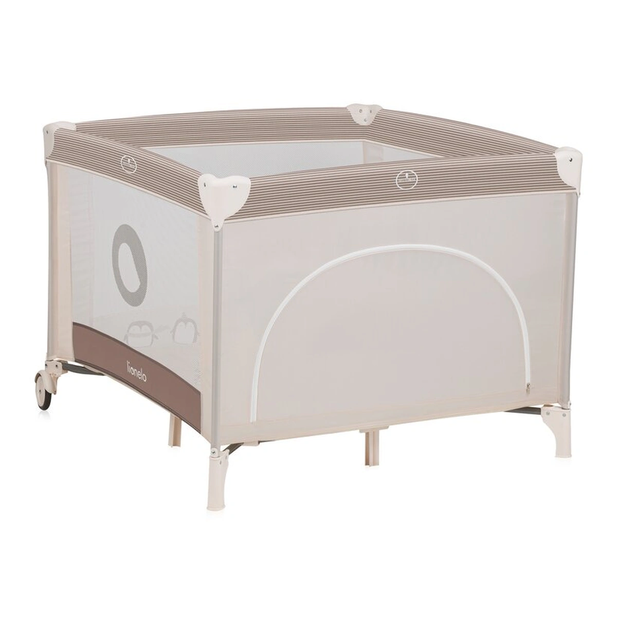 Tarc de joaca copii, Lionelo, Bonnie, Pana la 15 kg, 100 x 100 cm, Beige Sand [7]