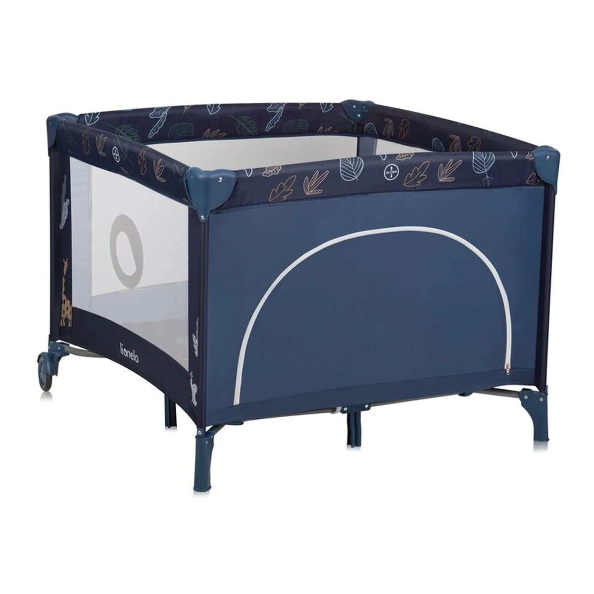 Tarc de joaca copii, Lionelo, Bonnie, Pana la 15 kg, 100 x 100 cm, Cu roti, Cu salteluta din spuma, Albastru [8]
