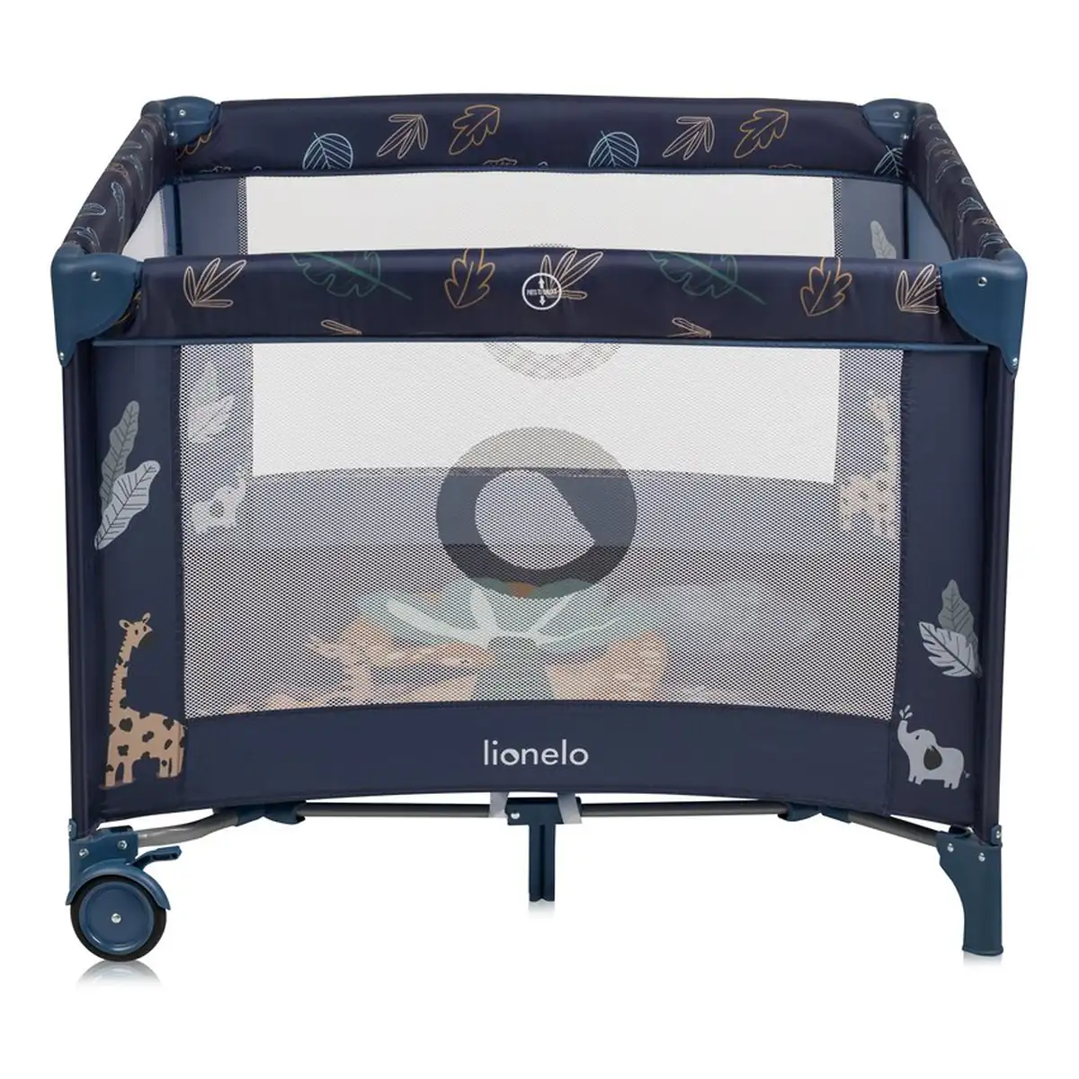 Tarc de joaca copii, Lionelo, Bonnie, Pana la 15 kg, 100 x 100 cm, Cu roti, Cu salteluta din spuma, Albastru [3]