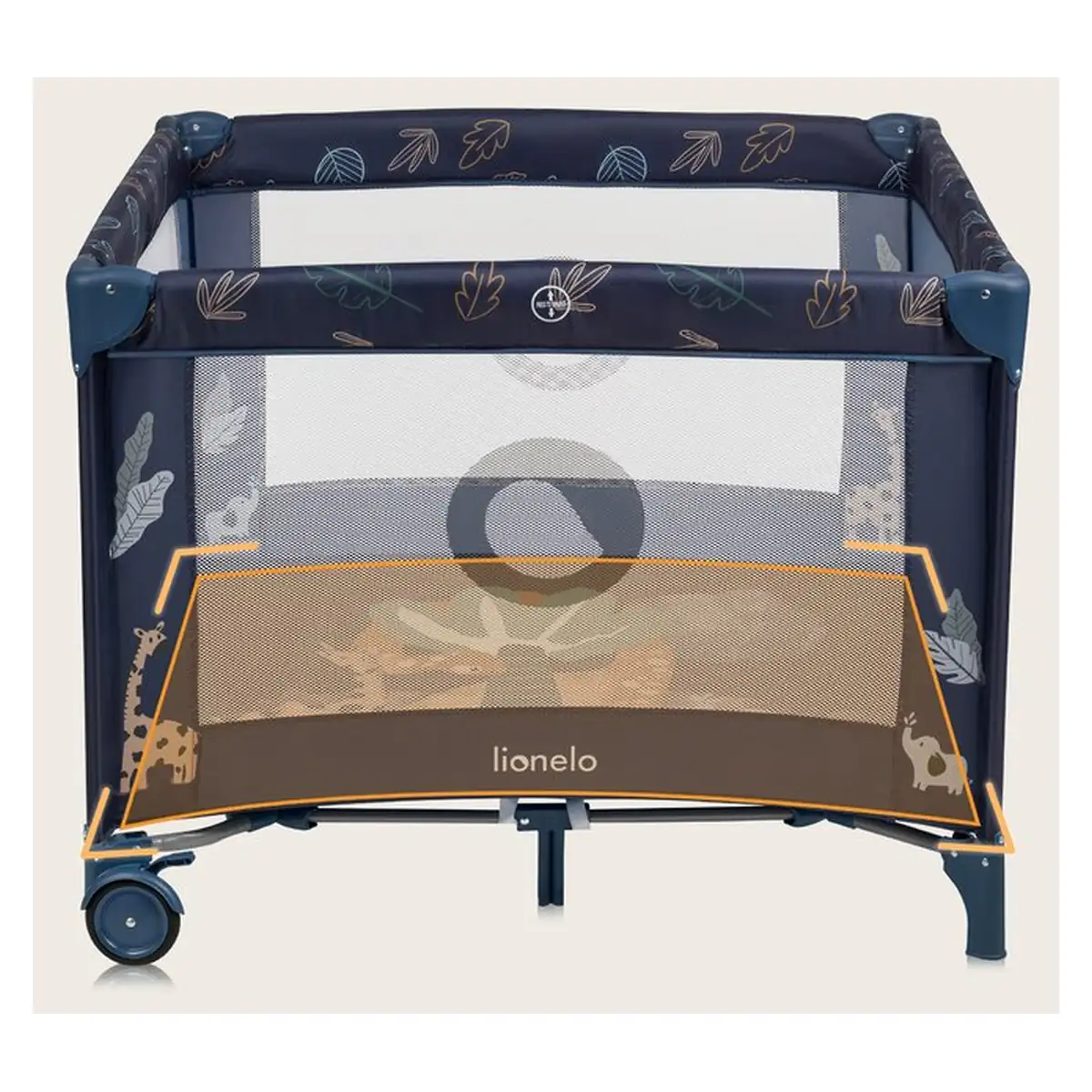 Tarc de joaca copii, Lionelo, Bonnie, Pana la 15 kg, 100 x 100 cm, Cu roti, Cu salteluta din spuma, Albastru [16]