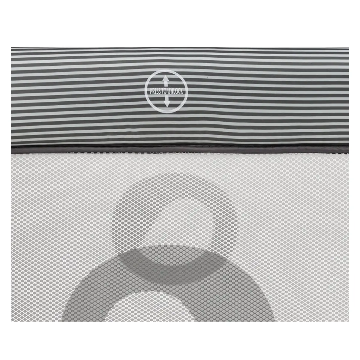 Tarc de joaca copii, Lionelo, Bonnie, Pana la 15 kg, 100 x 100 cm, Cu roti, salteluta din spuma, Gri inchis [8]