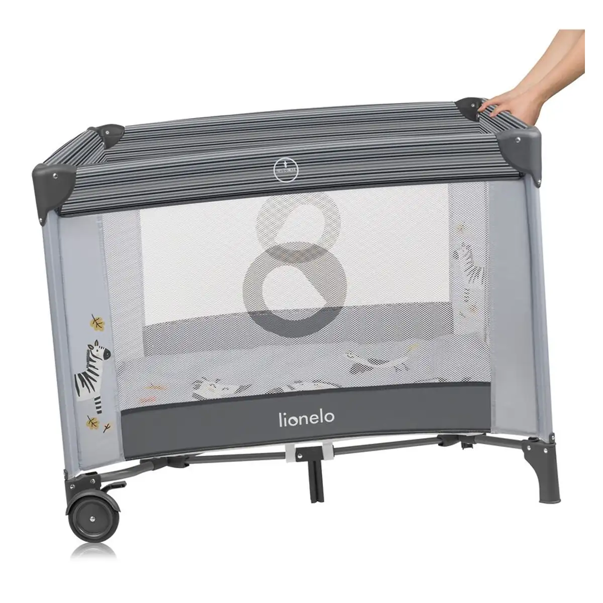 Tarc de joaca copii, Lionelo, Bonnie, Pana la 15 kg, 100 x 100 cm, Grey Stone [5]