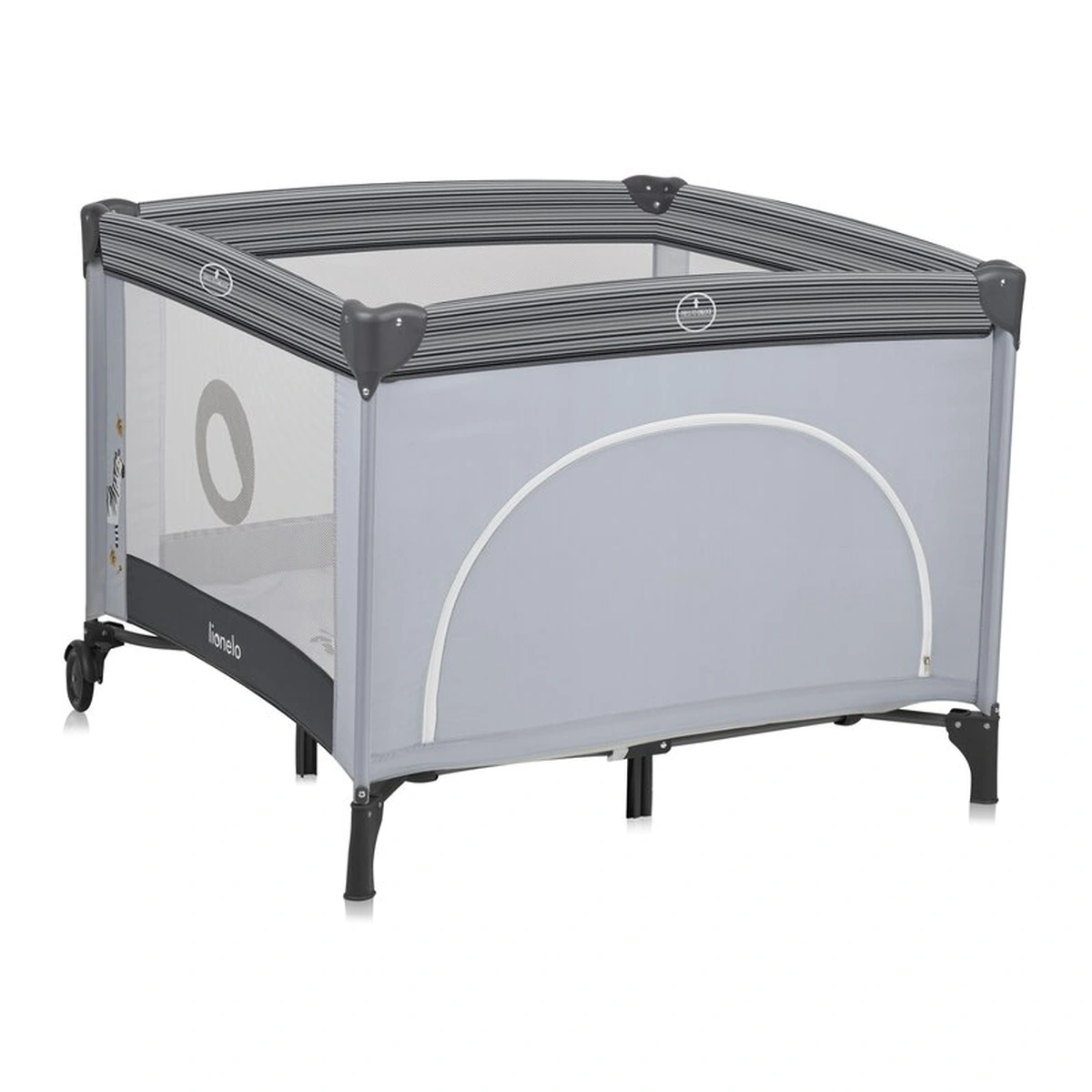 Tarc de joaca copii, Lionelo, Bonnie, Pana la 15 kg, 100 x 100 cm, Grey Stone [7]