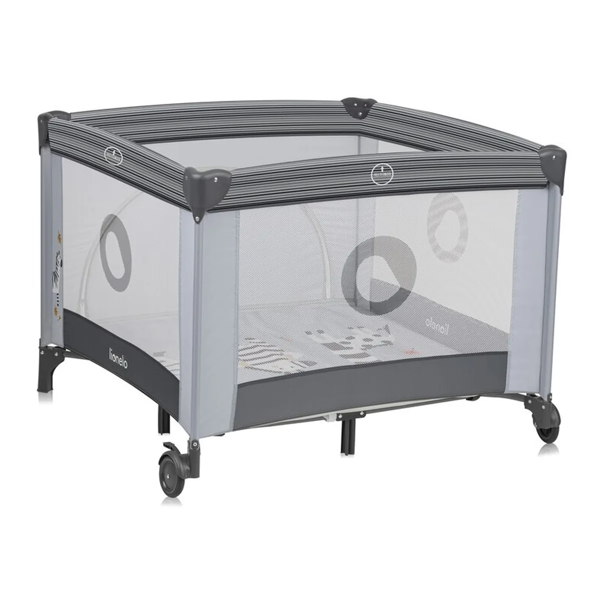 Tarc de joaca copii, Lionelo, Bonnie, Pana la 15 kg, 100 x 100 cm, Grey Stone [6]