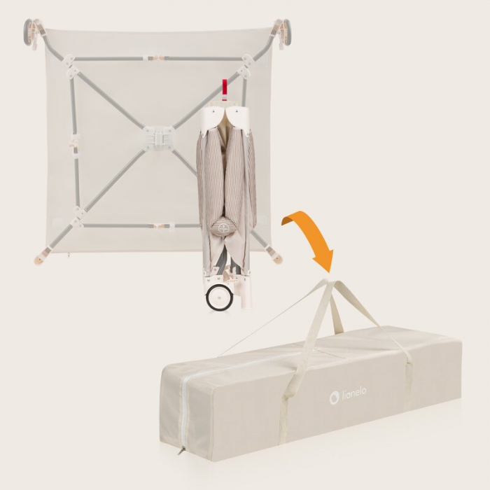 Tarc de joaca copii, Lionelo, Bonnie, Pana la 15 kg, 100 x 100 cm, Beige Sand [20]