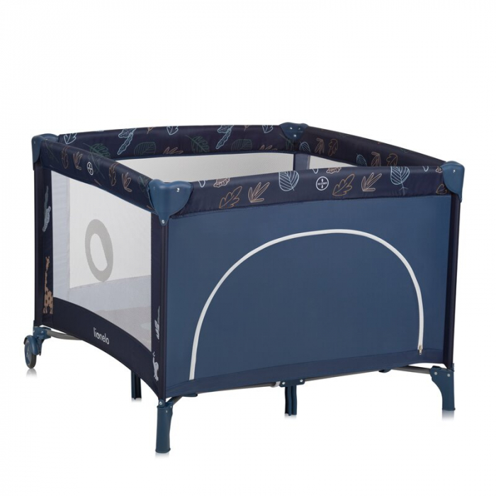 Tarc de joaca copii, Lionelo, Bonnie, Pana la 15 kg, 100 x 100 cm, Cu roti, Cu salteluta din spuma, Albastru [7]
