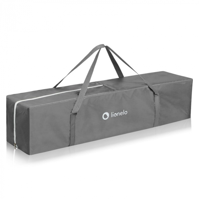 Tarc de joaca copii, Lionelo, Bonnie, Pana la 15 kg, 100 x 100 cm, Cu roti, salteluta din spuma, Gri inchis [11]
