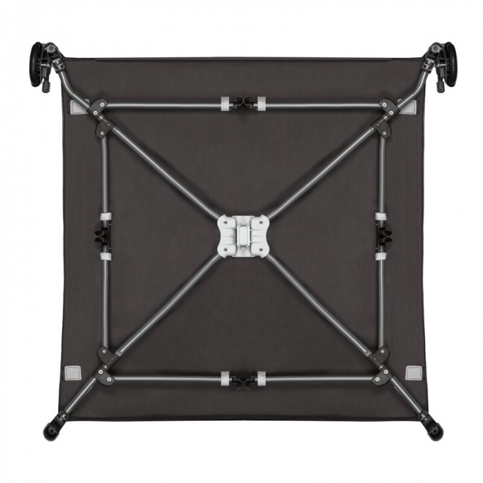 Tarc de joaca copii, Lionelo, Bonnie, Pana la 15 kg, 100 x 100 cm, Cu roti, salteluta din spuma, Gri inchis [12]