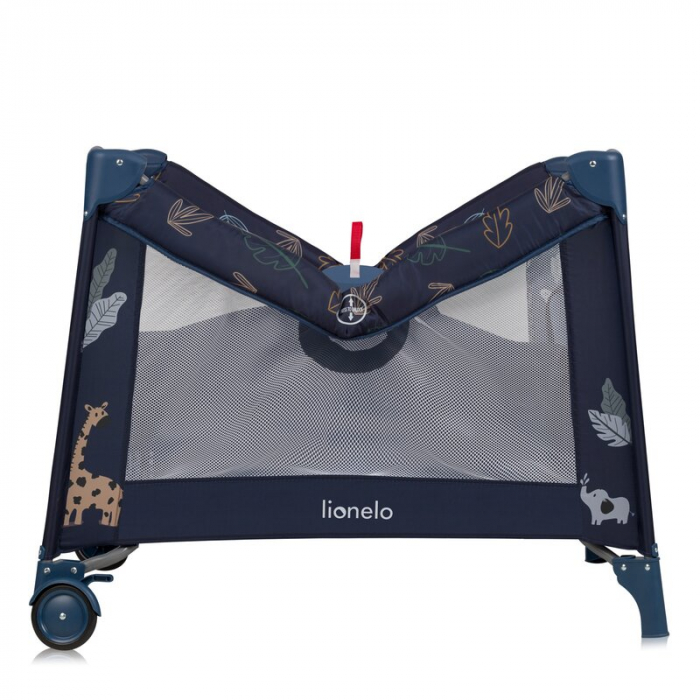 Tarc de joaca copii, Lionelo, Bonnie, Pana la 15 kg, 100 x 100 cm, Cu roti, Cu salteluta din spuma, Albastru [4]
