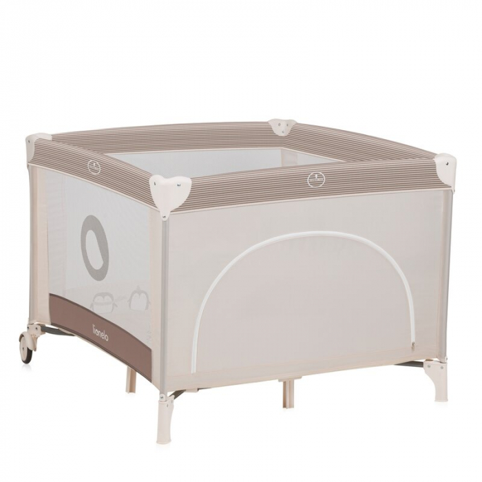 Tarc de joaca copii, Lionelo, Bonnie, Pana la 15 kg, 100 x 100 cm, Beige Sand [6]