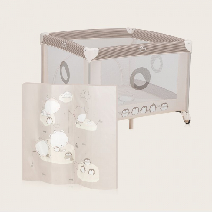 Tarc de joaca copii, Lionelo, Bonnie, Pana la 15 kg, 100 x 100 cm, Beige Sand [16]