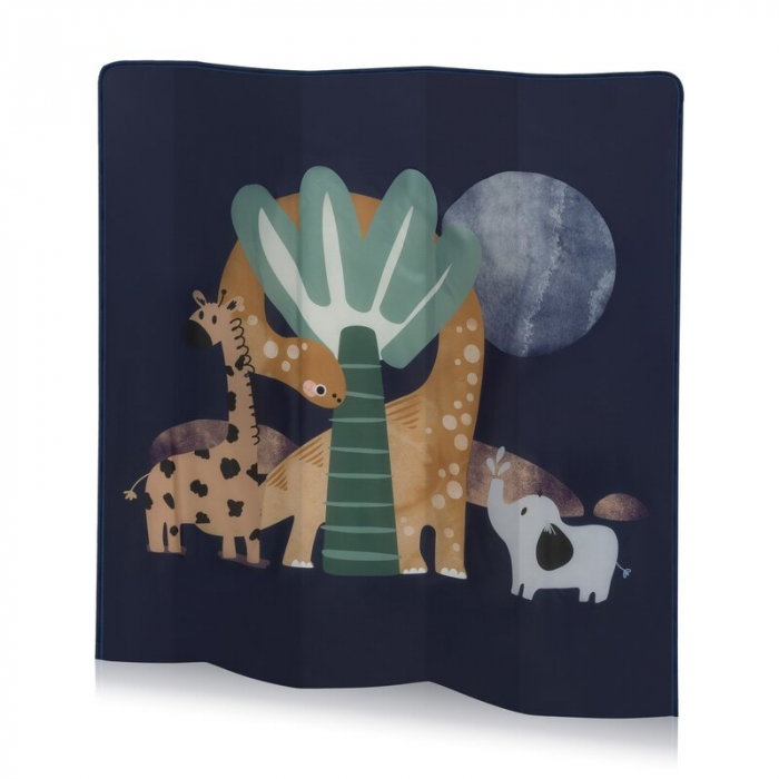 Tarc de joaca copii, Lionelo, Bonnie, Pana la 15 kg, 100 x 100 cm, Cu roti, Cu salteluta din spuma, Albastru [3]