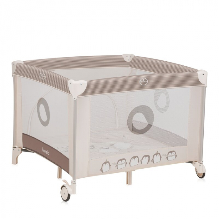 Tarc de joaca copii, Lionelo, Bonnie, Pana la 15 kg, 100 x 100 cm, Beige Sand [5]