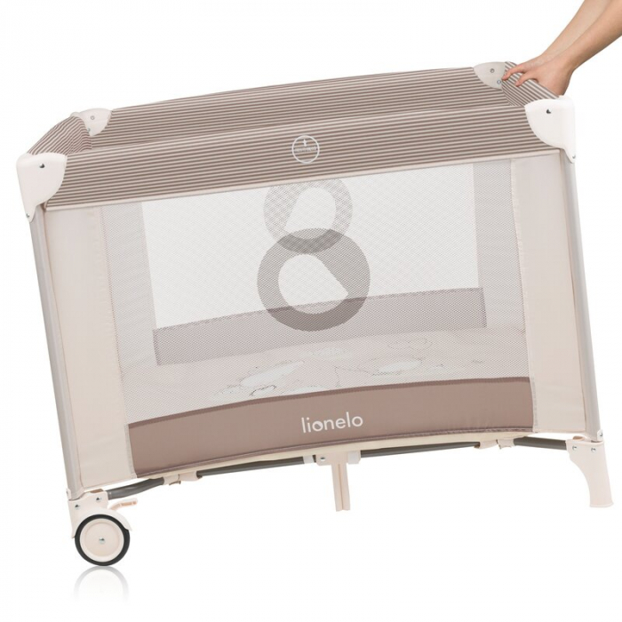 Tarc de joaca copii, Lionelo, Bonnie, Pana la 15 kg, 100 x 100 cm, Beige Sand [4]