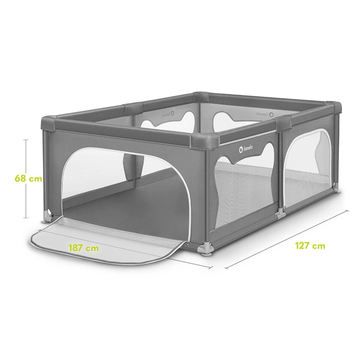 Tarc de joaca copii, Lionelo, Willow, 127 x 187 cm, Cu doua intrari laterale si fermoar [27]