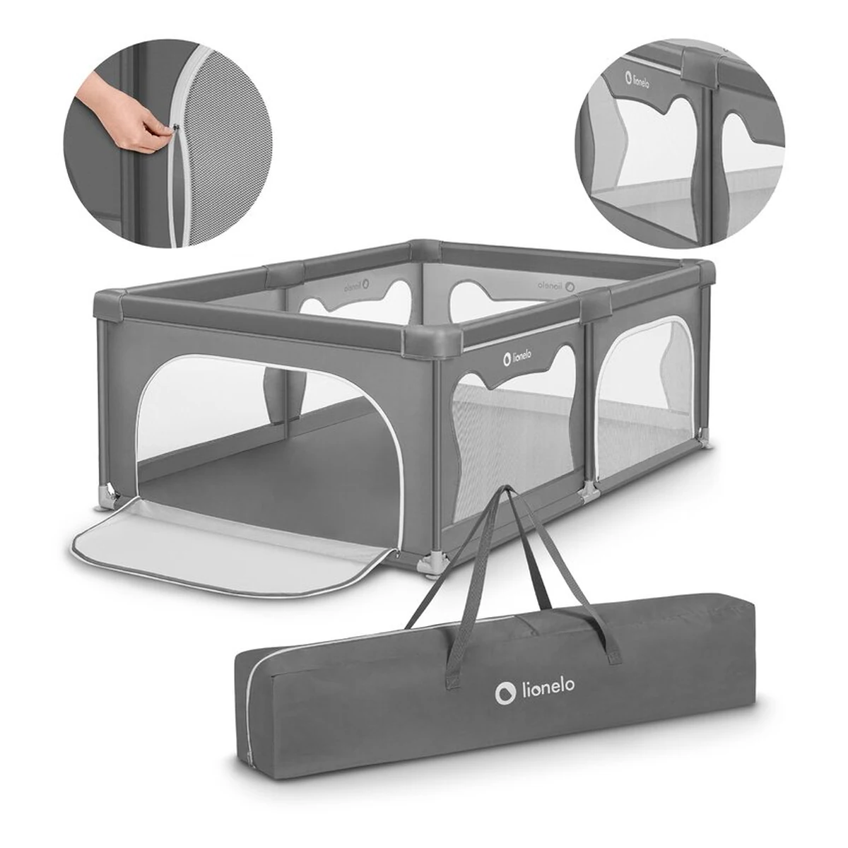 Tarc de joaca copii, Lionelo, Willow, 127 x 187 cm, Cu doua intrari laterale si fermoar [15]