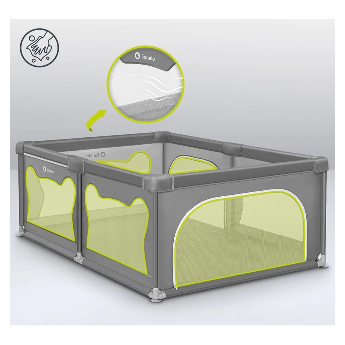 Tarc de joaca copii, Lionelo, Willow, 127 x 187 cm, Cu doua intrari laterale si fermoar [16]