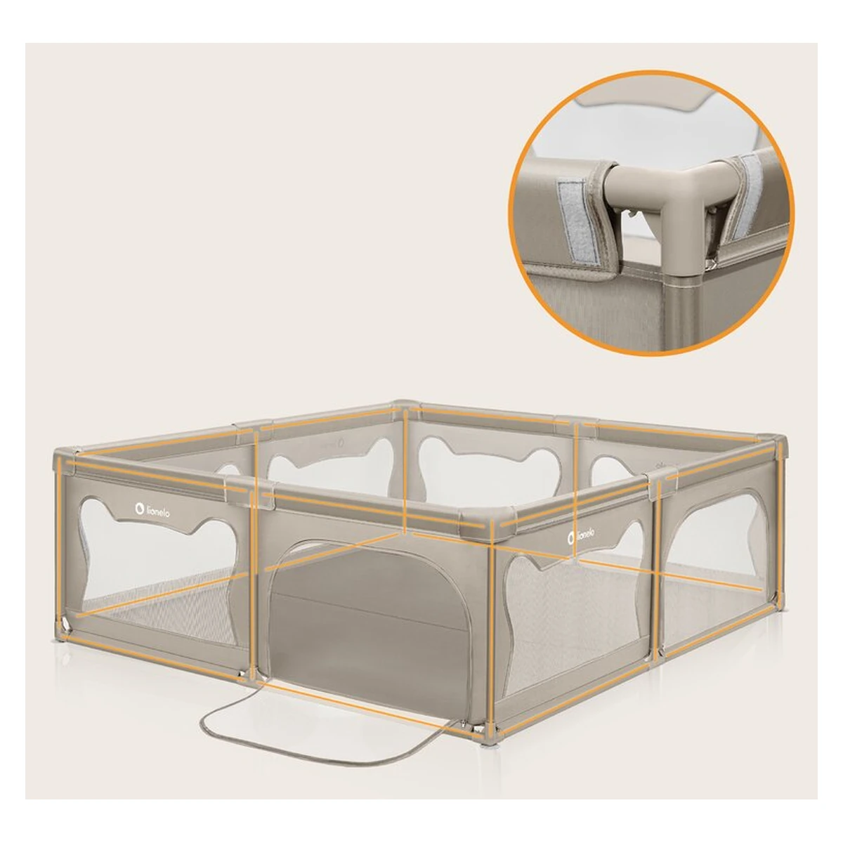 Tarc de joaca copii, Lionelo, Willow XL,180 x 200 cm, Cu doua intrari laterale si fermoar [19]