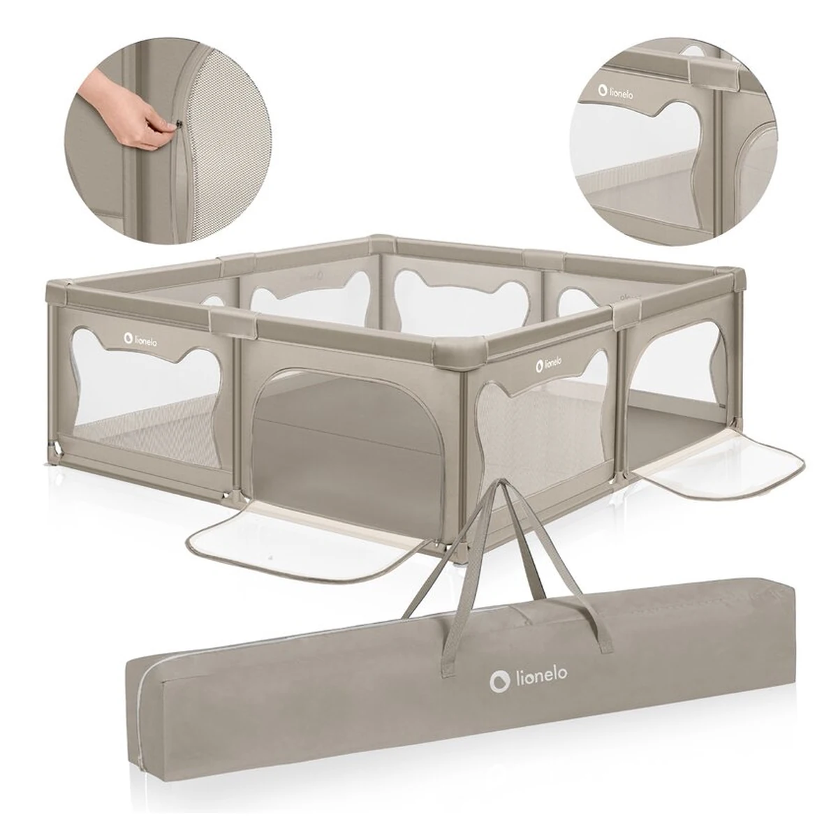 Tarc de joaca copii, Lionelo, Willow XL,180 x 200 cm, Cu doua intrari laterale si fermoar [13]