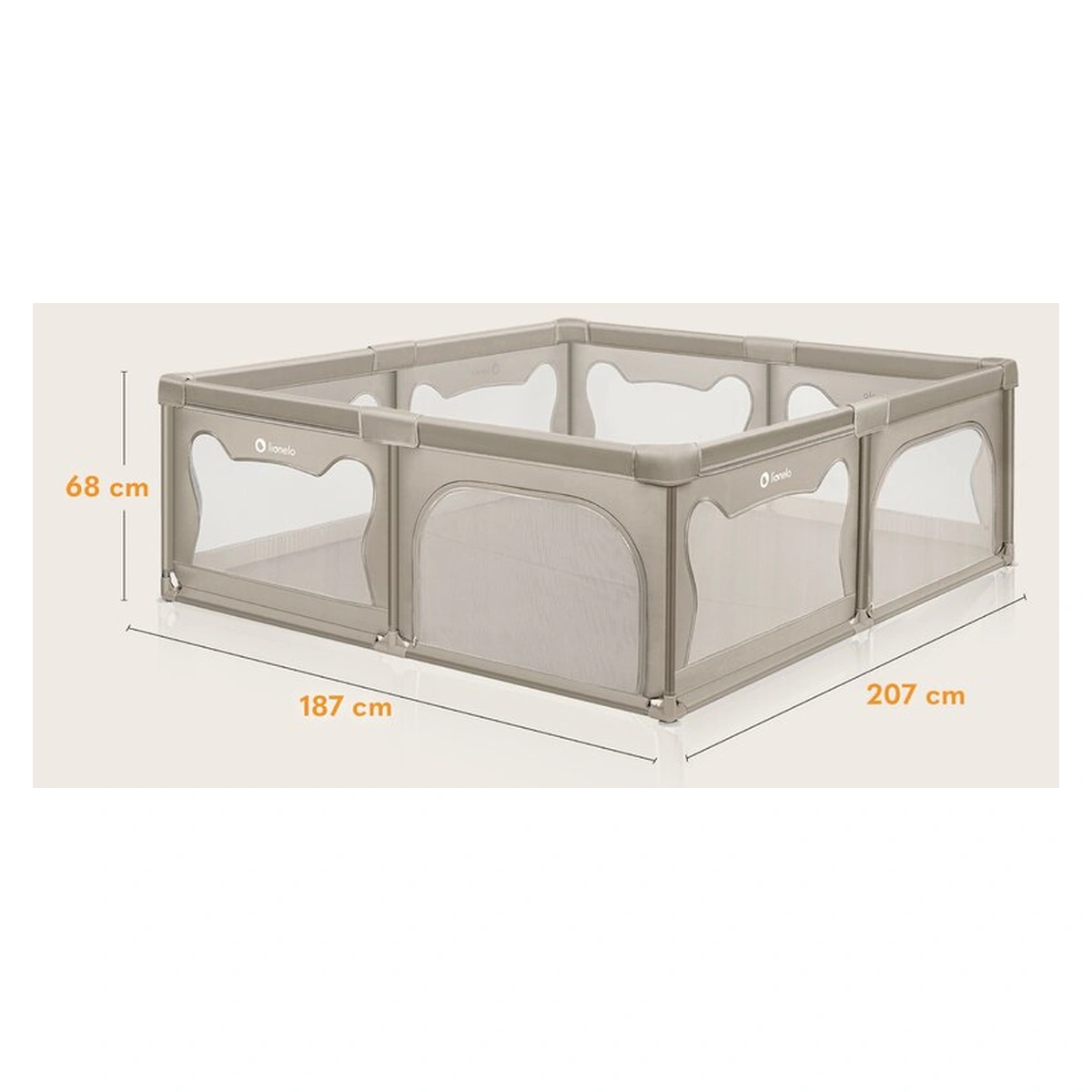 Tarc de joaca copii, Lionelo, Willow XL,180 x 200 cm, Cu doua intrari laterale si fermoar [20]