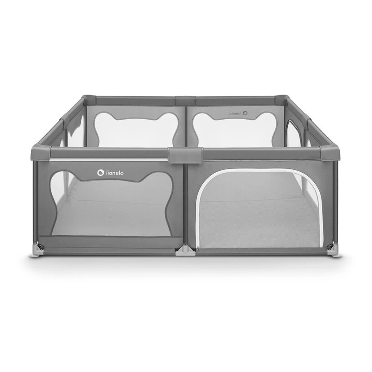 Tarc de joaca copii, Lionelo, Willow XL,180 x 200 cm, Pliere compacta, Include geanta de transport, Din plasa, Cu doua intrari laterale si fermoar, Cu ventuze pentru stabilitate, Conform cu EN 12227:2 [5]