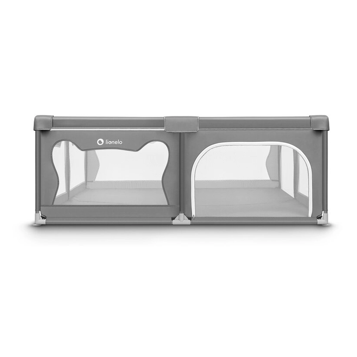 Tarc de joaca copii, Lionelo, Willow XL,180 x 200 cm, Pliere compacta, Include geanta de transport, Din plasa, Cu doua intrari laterale si fermoar, Cu ventuze pentru stabilitate, Conform cu EN 12227:2 [7]