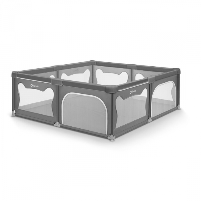 Tarc de joaca copii, Lionelo, Willow XL,180 x 200 cm, Pliere compacta, Include geanta de transport, Din plasa, Cu doua intrari laterale si fermoar, Cu ventuze pentru stabilitate, Conform cu EN 12227:2 [2]