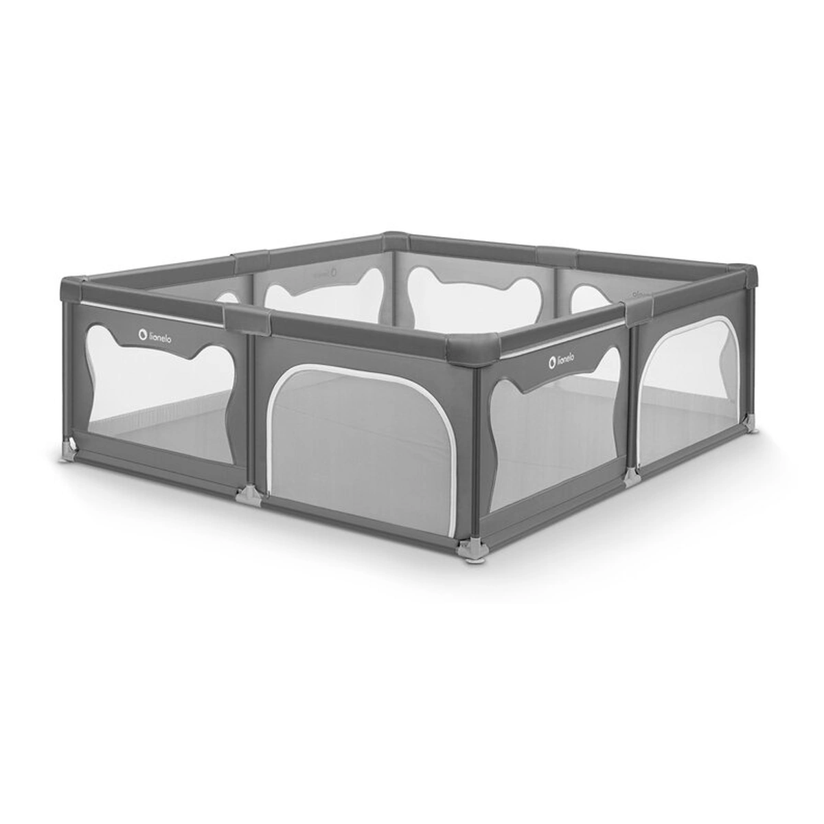 Tarc de joaca copii, Lionelo, Willow XL,180 x 200 cm, Pliere compacta, Include geanta de transport, Din plasa, Cu doua intrari laterale si fermoar, Cu ventuze pentru stabilitate, Conform cu EN 12227:2 [3]