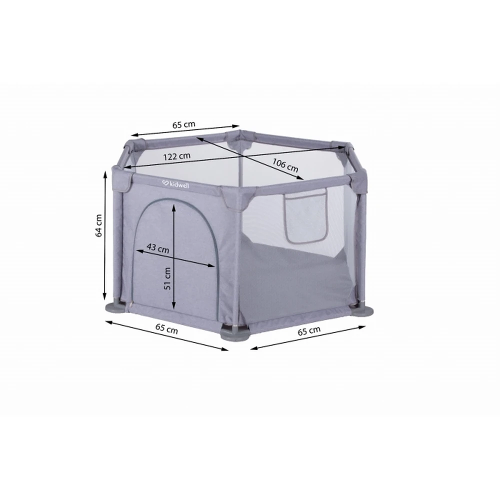 Tarc de joaca hexagonal pentru copii 122 x 106 cm Kidwell FANKO - Gray [7]