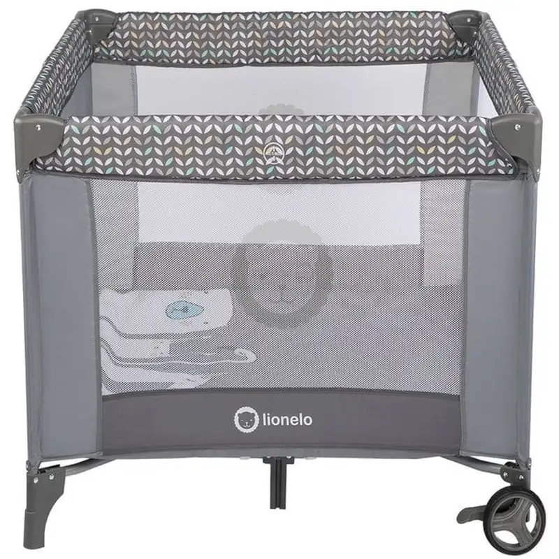 Lionelo - Tarc de joaca Lene, Cu roti, Cu intrare laterala cu fermoar, 100 x 100 cm, Conform cu standardul europeane de securitate EN12227, Grey Scandi [2]