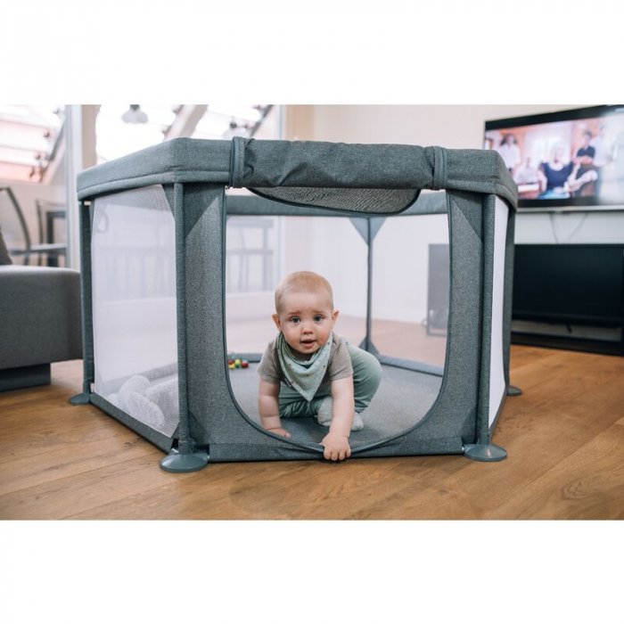 Tarc de joaca pentru bebe, Hexagonal 117 x 67 x 67 cm Grey [2]