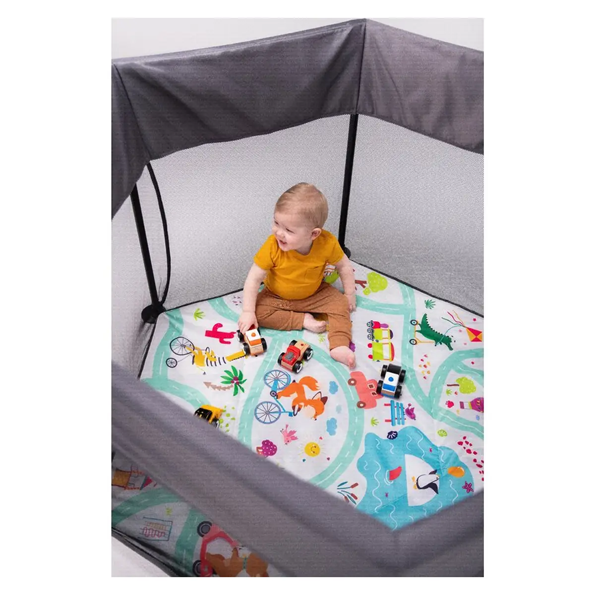 Tarc de joaca Roel, Pliere ultra-compacta, Conform cu standardul europeane de securitate EN12227, Multicolor [26]