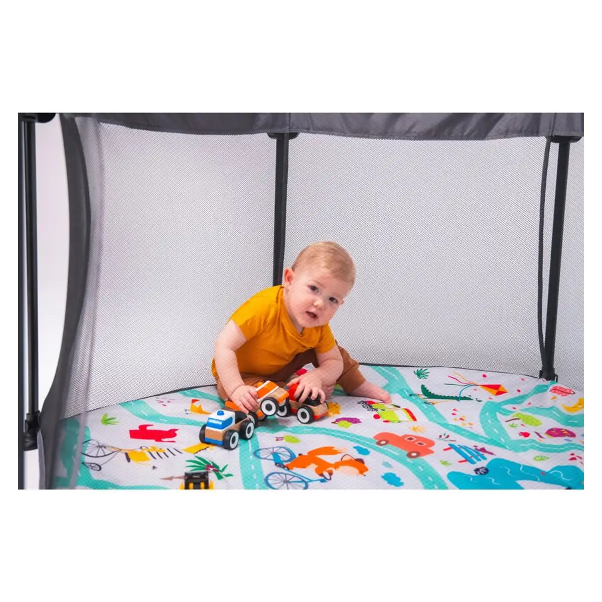 Tarc de joaca Roel, Pliere ultra-compacta, Conform cu standardul europeane de securitate EN12227, Multicolor [18]