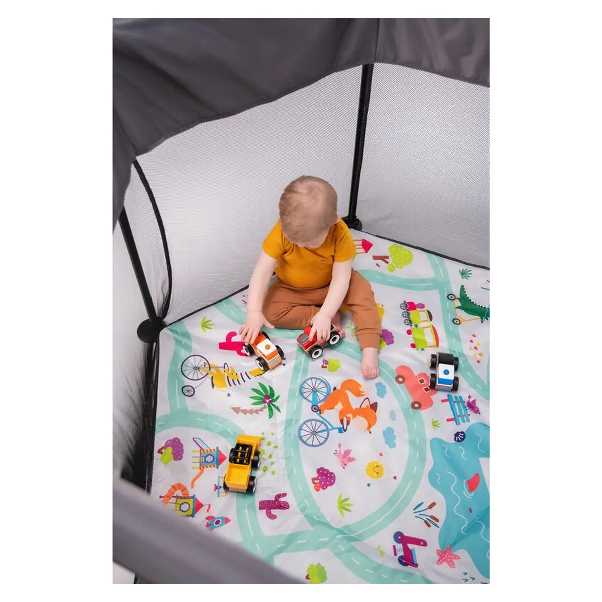 Tarc de joaca Roel, Pliere ultra-compacta, Conform cu standardul europeane de securitate EN12227, Multicolor [20]