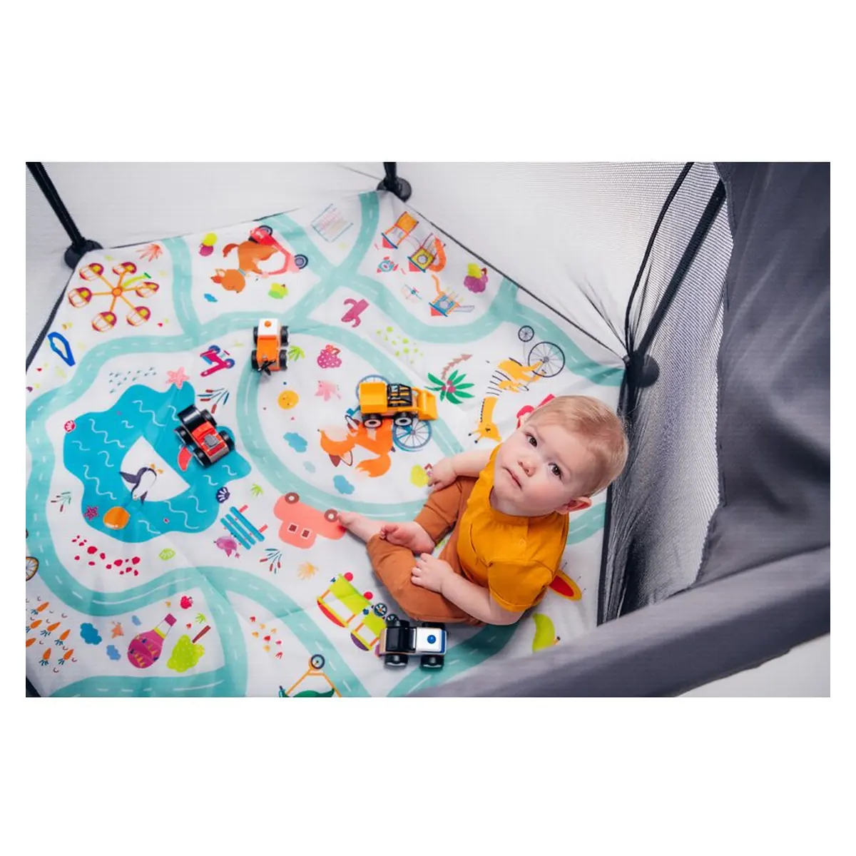 Tarc de joaca Roel, Pliere ultra-compacta, Conform cu standardul europeane de securitate EN12227, Multicolor [27]