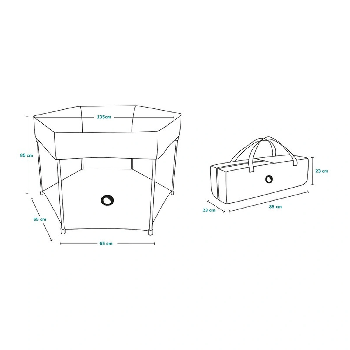 Tarc de joaca Roel, Pliere ultra-compacta, Conform cu standardul europeane de securitate EN12227, Multicolor [16]
