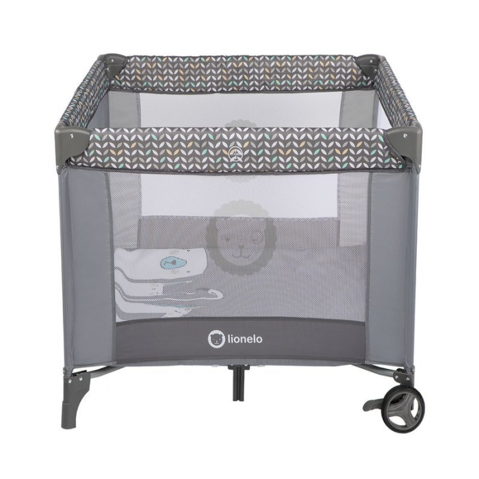Lionelo - Tarc de joaca Lene, Cu roti, Cu intrare laterala cu fermoar, 100 x 100 cm, Conform cu standardul europeane de securitate EN12227, Grey Scandi [2]