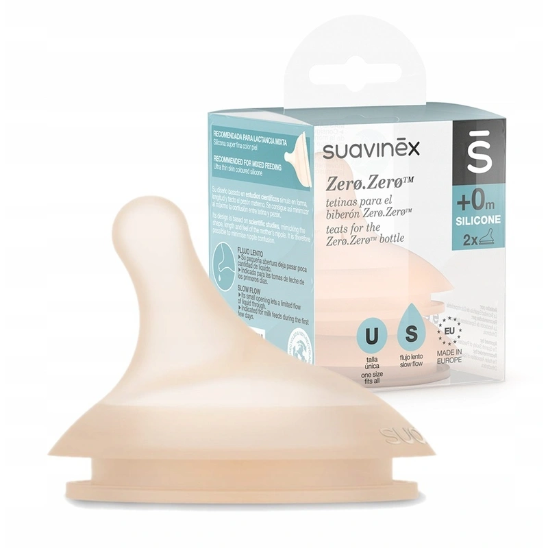 Tetina silicon anticolici, marime S, debit lent, +0 luni, Zero Zero, Suavinex, 2 buc [4]