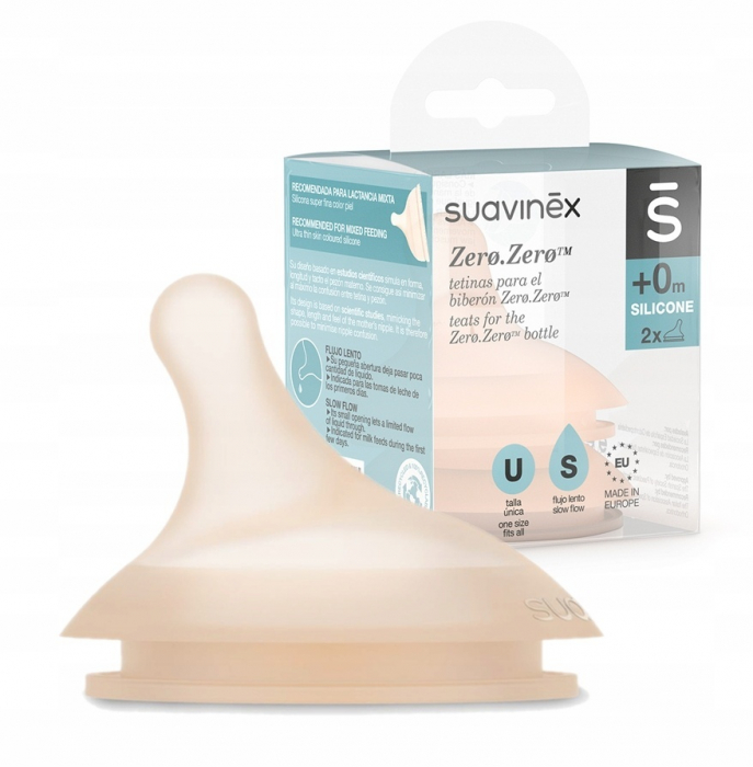 Tetina silicon anticolici, marime S, debit lent, +0 luni, Zero Zero, Suavinex, 2 buc [4]