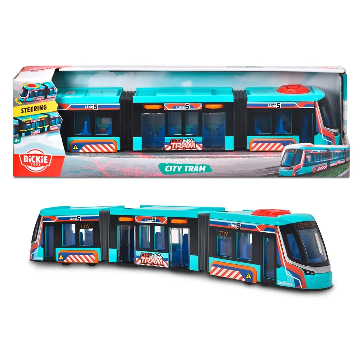 Tramvai Dickie Siemens City Tram 41,5 cm albastru copii [9]