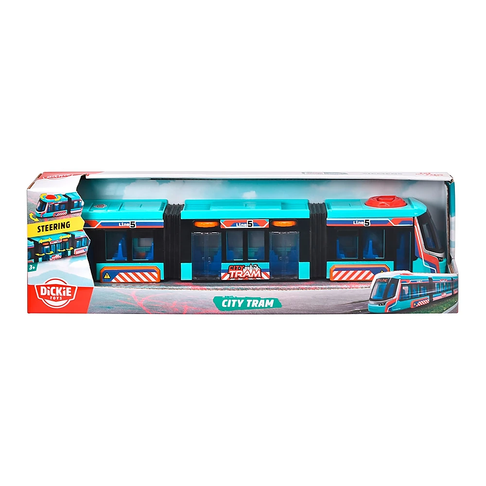 Tramvai Dickie Siemens City Tram 41,5 cm albastru copii [10]