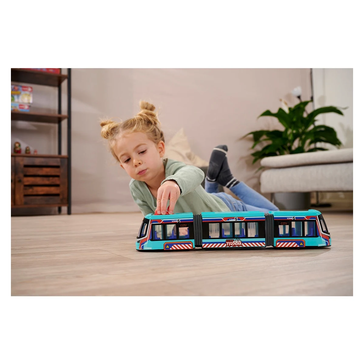 Tramvai Dickie Siemens City Tram 41,5 cm albastru copii [7]