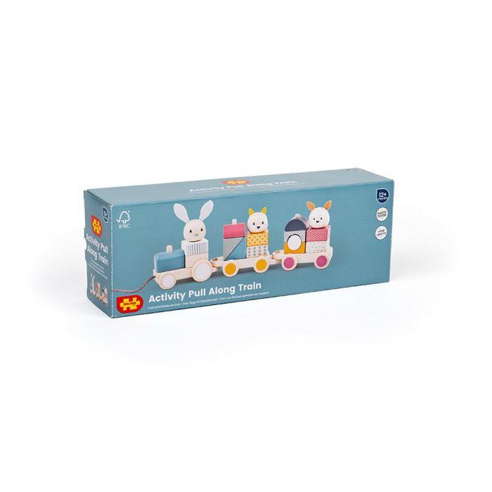 Trenulet cu forme Animalute vesele BIGJIGS din lemn [6]