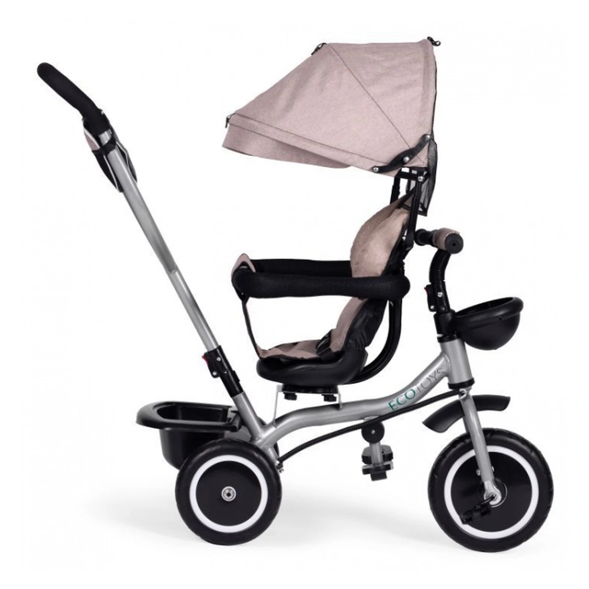 Tricicleta 2 in 1 pentru copii, scaun rotativ 360°, Ecotoys WQL-066-52 - Bej [5]