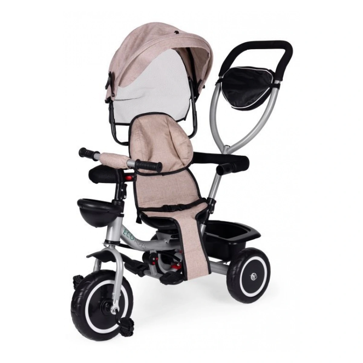Tricicleta 2 in 1 pentru copii, scaun rotativ 360°, Ecotoys WQL-066-52 - Bej [7]