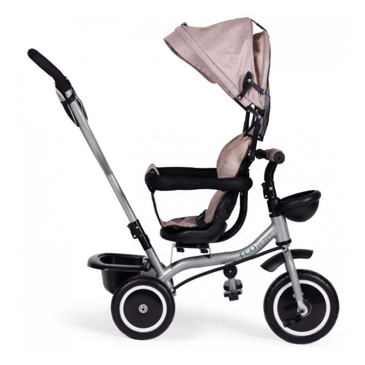 Tricicleta 2 in 1 pentru copii, scaun rotativ 360°, Ecotoys WQL-066-52 - Bej [6]