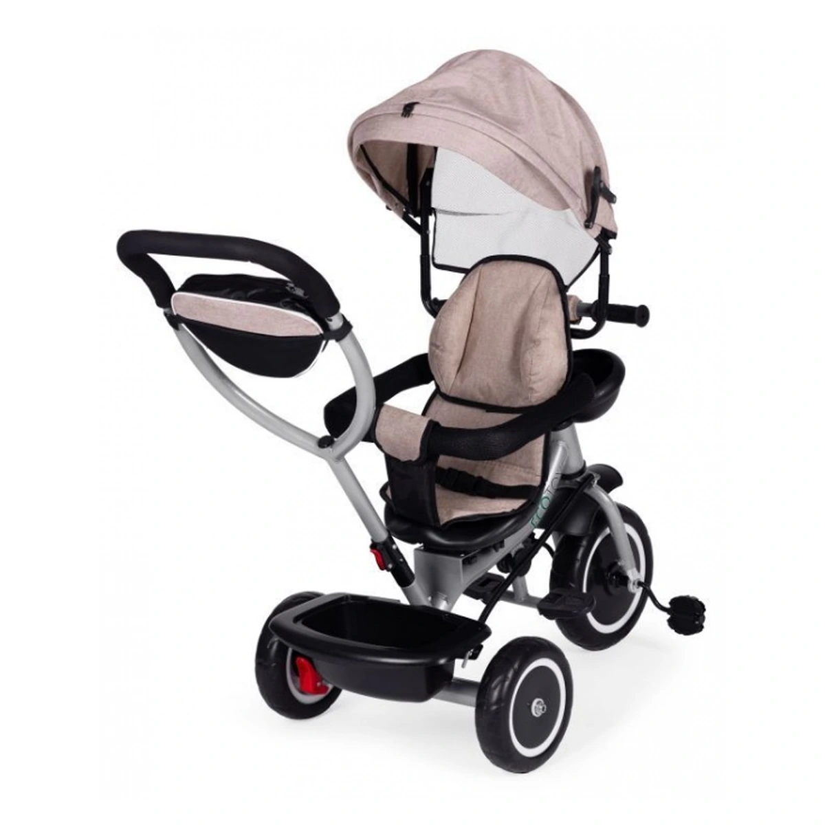 Tricicleta 2 in 1 pentru copii, scaun rotativ 360°, Ecotoys WQL-066-52 - Bej [4]