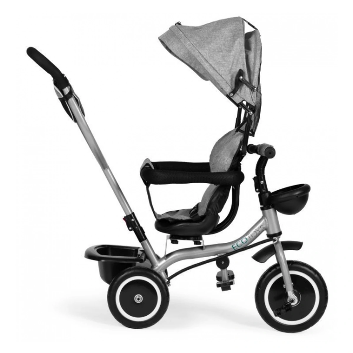 Tricicleta 2 in 1 copii Ecotoys WQL-066-52 Gri, scaun 360° [6]